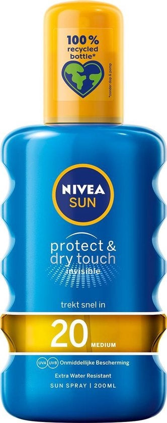 NIVEA SUN Zonnebrand - Protect & Refresh Transparante Zonnespray - SPF 20 - 200 ml - Dopje ontbreekt