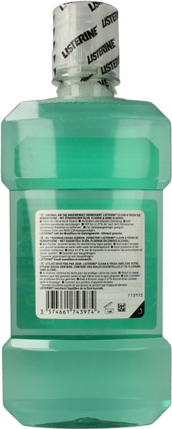 Listerine Mundspülung - Clean &amp; Fresh - Alkoholfrei - 500 ml
