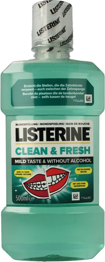 Listerine Mundspülung - Clean &amp; Fresh - Alkoholfrei - 500 ml