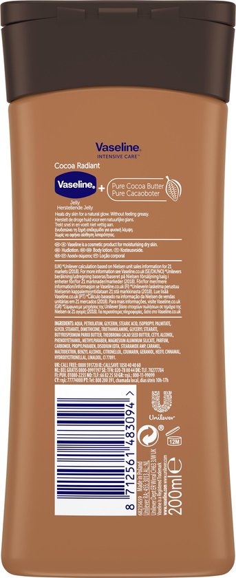 Vaseline Cocoa Radiant Intensive Care Bodylotion - 200 ml
