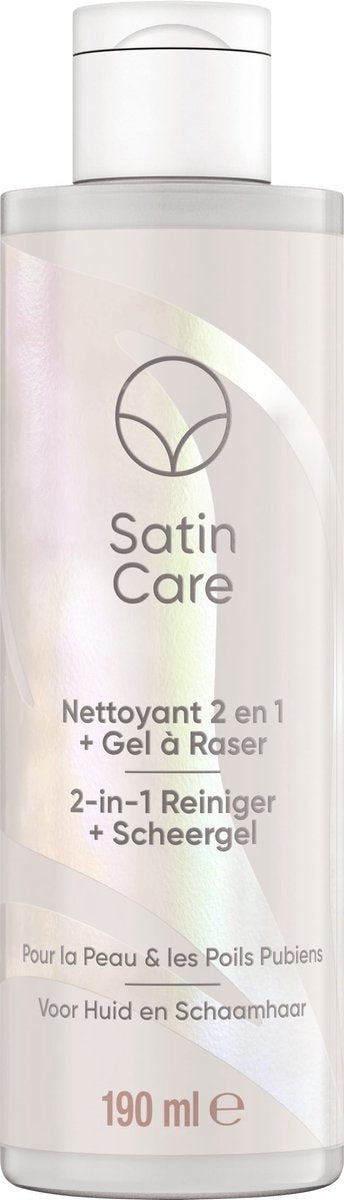 Gillette Venus Satin Care For Pubic Hair - 2-In-1 Cleaner + Shaving Gel - 190 ml