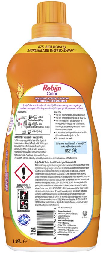 Robijn Klein & Krachtig Wasmiddel Color 39 Wasbeurten - 1,19 liter