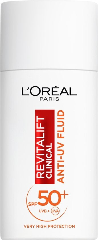 L'Oréal Paris Revitalift Klinisches Anti-UV-Fluid SPF 50 mit Vitamin C* – 50 ml – Verpackung beschädigt