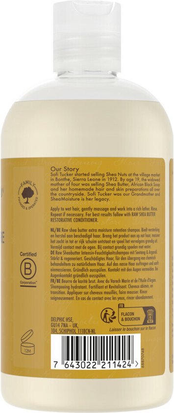 SheaMoisture Extra Feuchtigkeitsspendendes Shampoo - Rohe Sheabutter - 384 ml
