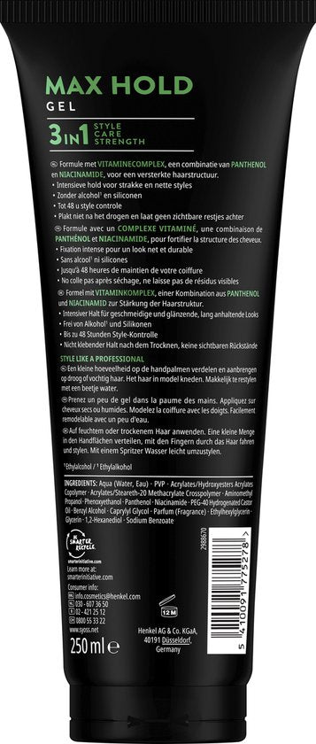 Syoss Max Hold Haargel - 250 ml