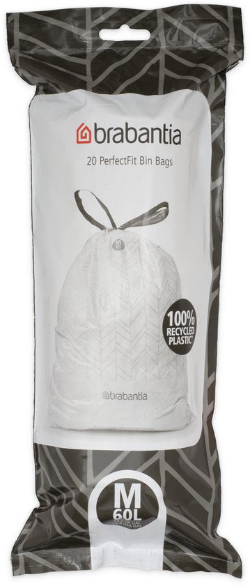 Brabantia PerfectFit Vuilniszakken - 60 l - Code M -  20 stuks