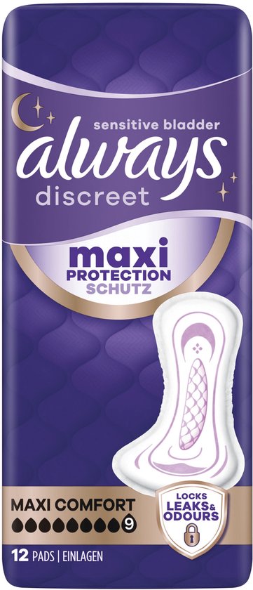Always Discreet Verband Urineverlies Maxi Comfort - Dag en Nacht - Absorptie 9 - 12 Stuks