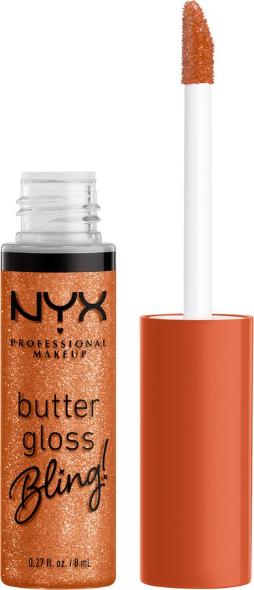 Nyx Professional Makeup Butter Gloss Bling Pricey, nicht klebender, glänzender Lipgloss – Orange – 8 ml