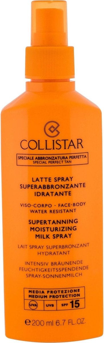 Collistar Supertanning Moisturizing Milk Zonnebrandspray - SPF 15 - 200 ml - Verpakking beschadigd