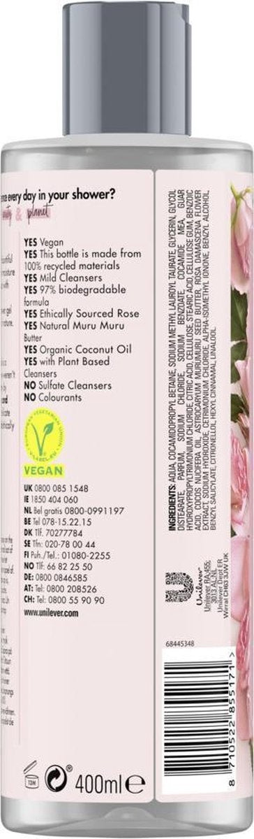 Love Beauty and Planet Showergel Muru Muru Butter & Rose - 400 ml