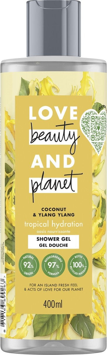 Love Beauty and Planet Duschgel Tropical Hydration – 400 ml – Kokosnussöl und Ylang Ylang