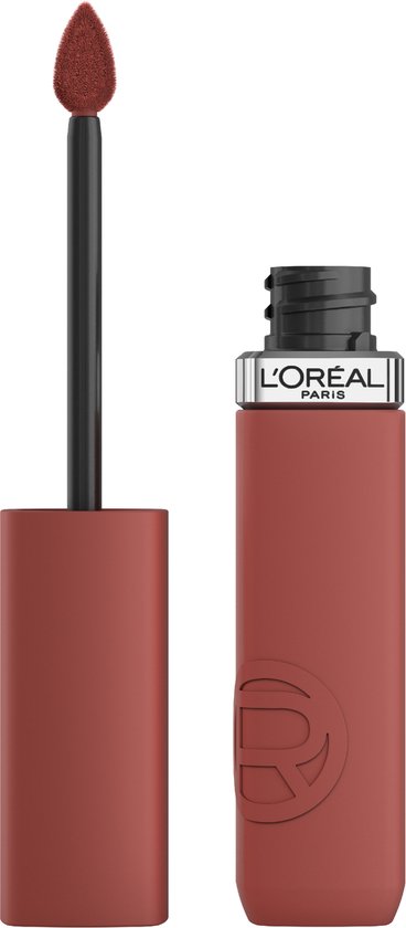 L'Oréal Paris Infaillible Matte Resistance Lipstick – Langanhaltender flüssiger Lippenstift mit mattem Finish, angereichert mit Hyaluronsäure – Vegan – 150 Lazy Sunday – 5 ml