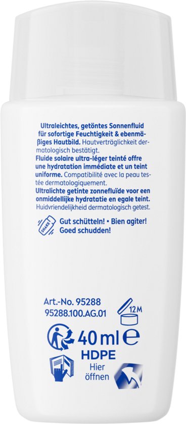 NIVEA SUN UV Face Specialist Ultra Light Daily Fluid Sonnenschutz Gesicht – Leicht getönte Gesichtssonnencreme – LSF 50+ – 40 ml