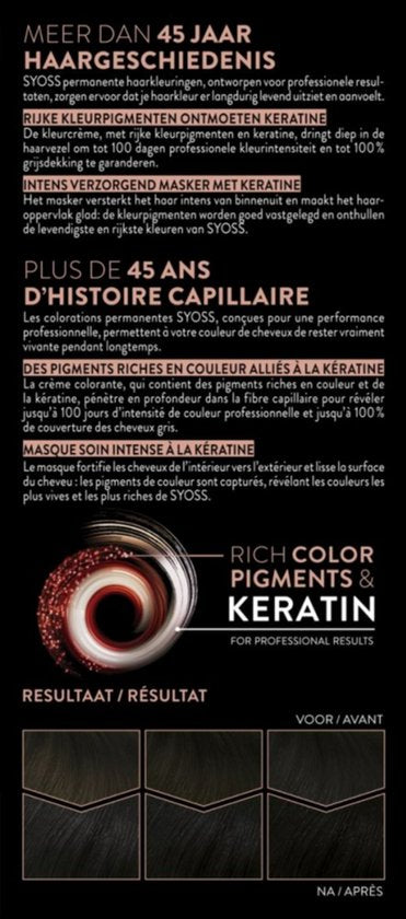 SYOSS Permanente Coloration 1-1 - Haarfarbe - Permanente Haarcoloration - Schwarz