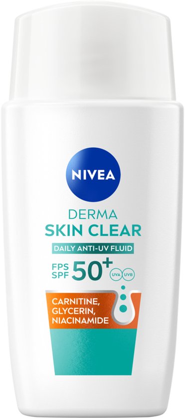NIVEA Derma Skin Clear Dagelijkse Anti-UV Fluïde SPF50 - Verpakking beschadigd, zonder doosje