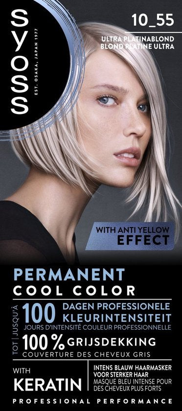 SYOSS Permanent Coloration 10-55 Ultra Platina Blond- Haarverf - Permanente Haarkleuring