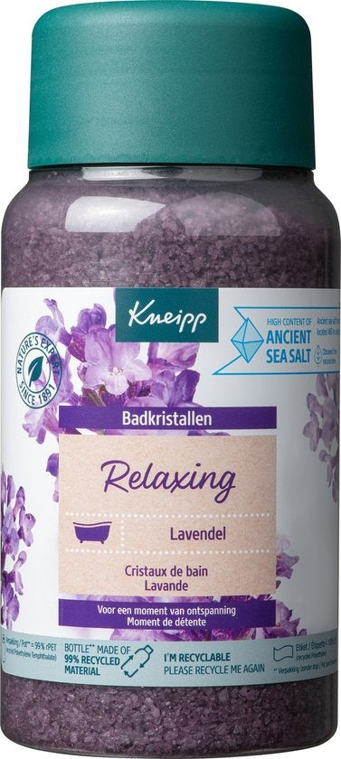 Kneipp Relaxing - Badkristallen - Badzout Lavendel - Ontspannend - 600 gram Verpakking beschadigd