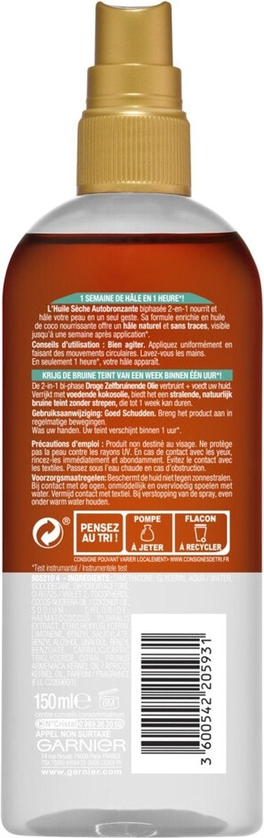 Garnier Ambre Solaire Zelfbruinende Olie Natural Bronzer - 150ml