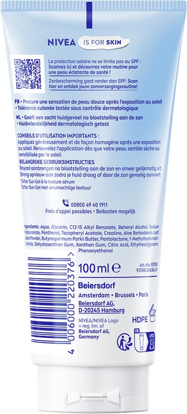 NIVEA SUN After Sun Gel-Serum - Verkoelt en verzacht - Met aloë vera, Hyaluronzuur & Vitamine E - 100ml
