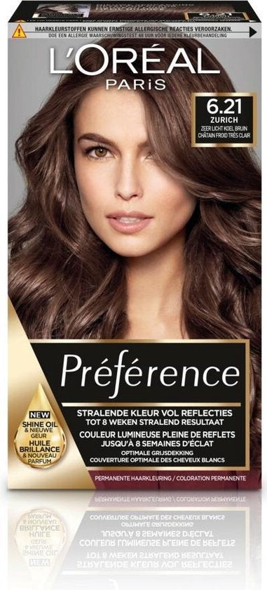 L'Oréal Paris Preference Haarfarbe 6.21 Zürich – Sehr helles kühles Braun – Verpackung beschädigt