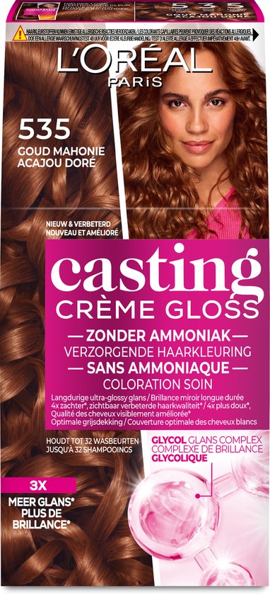 L'Oréal Paris Casting Crème Gloss Licht Goud Mahoniebruin 535 - Haarverf