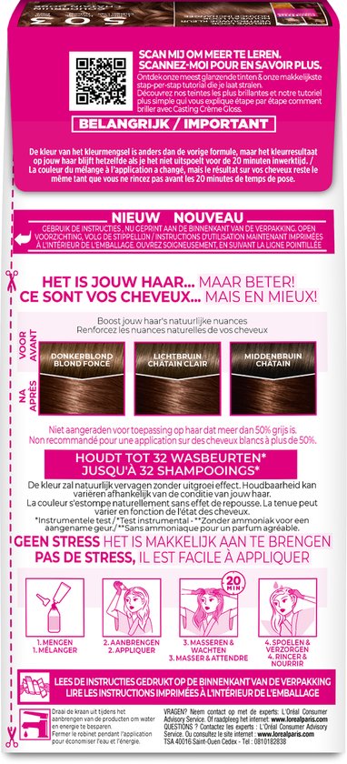 L'Oréal Paris Casting Crème Gloss - Goudbruin 503 - Semi-Permanente Haarkleuring