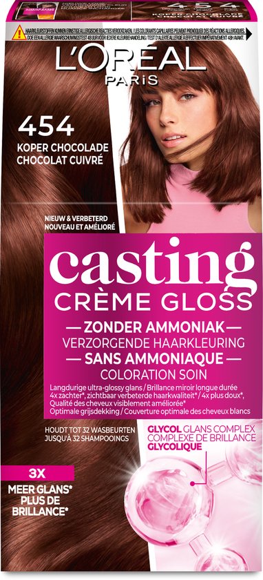 L'Oréal Paris Casting Crème Gloss Mahonie Koperbruin 454  - Beschadigde verpakking
