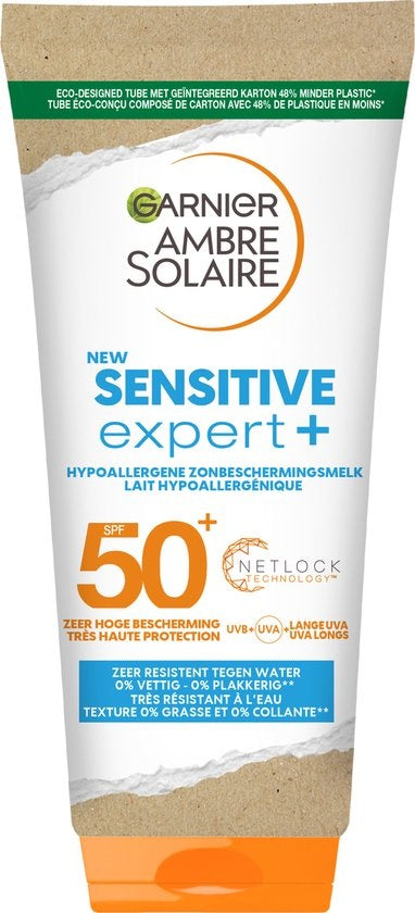 Garnier Ambre Solaire Sensitive Expert + Kartontube Sonnenschutzmilch LSF 50+ – 200 ml