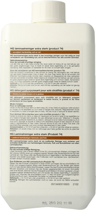 HG laminaatreiniger extra sterk (product 74) 1L