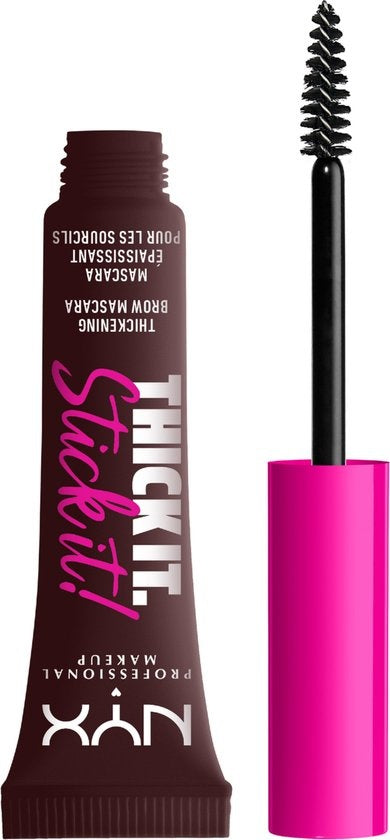 NYX Professional Makeup Thick It Stick It Brow Gel Mascara – Espresso – Verdickende Augenbrauen-Mascara – Dunkelbraun