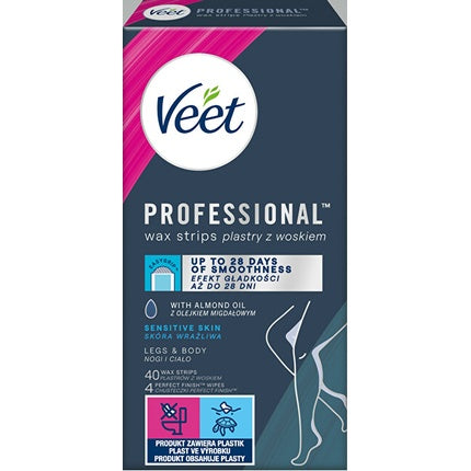 Veet - Easy-Gelwax Plasters From Wax To Hair Removal 40 stuks - Verpakking beschadigd