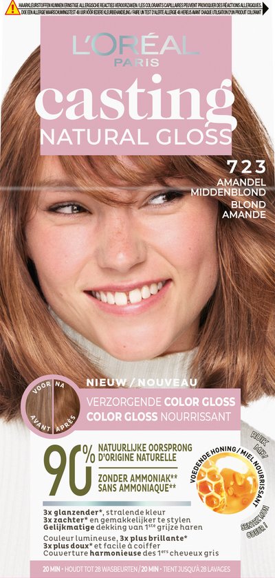 L'Oréal Paris Casting Natural Gloss - 723 Amandel Middenblond - Haarverf