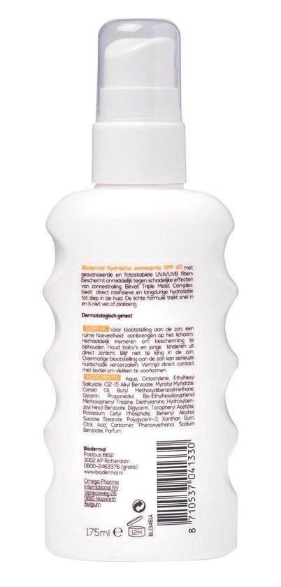 Biodermal Sun - Hydraplus - Zonnespray - SPF 20 - 175 ml