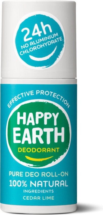 Happy Earth Pure Deodorant Roll-On Zeder Limette – 75 ml