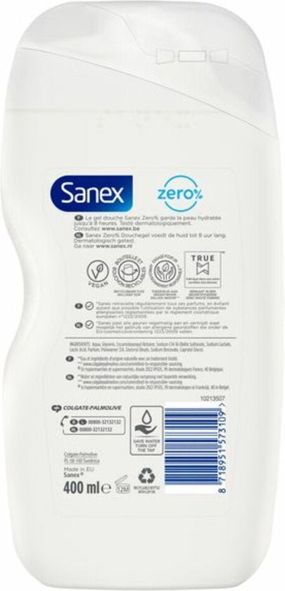 Sanex Shower Gel - 400ml - Zero - Nourishing