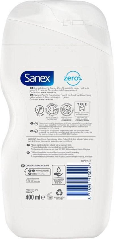 Sanex Douchegel Zero% Hydraterend 400 ml - Beschadigde verpakking