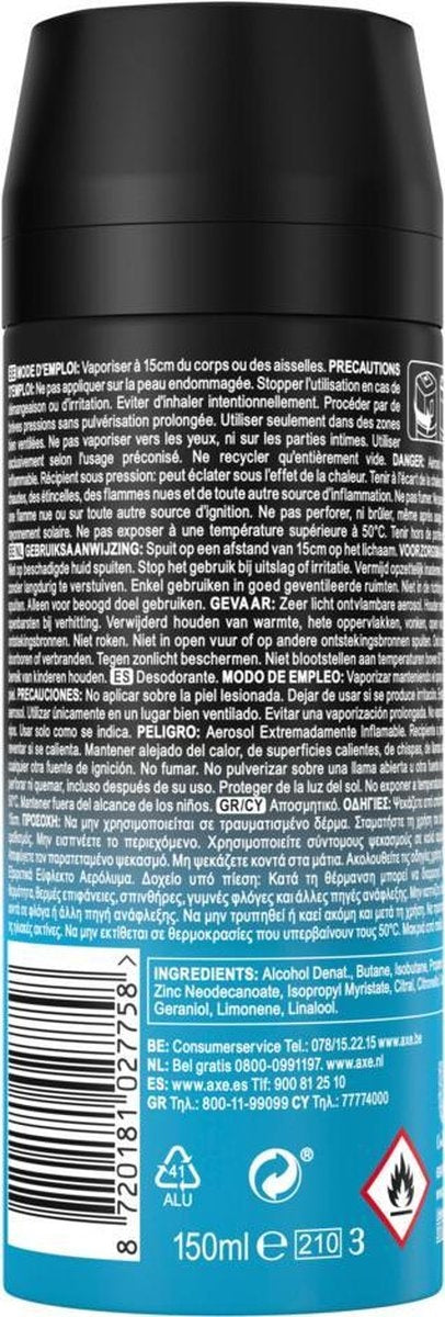 Ax Ice Chill Body Spray Deodorant - 150 ml