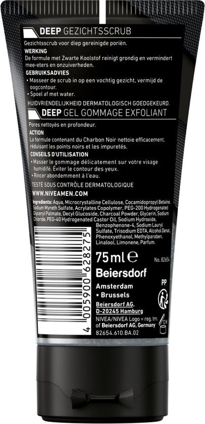 NIVEA MEN Deep Face Scrub - Gesichtspeeling - Gesichtsreinigung - 75 ml