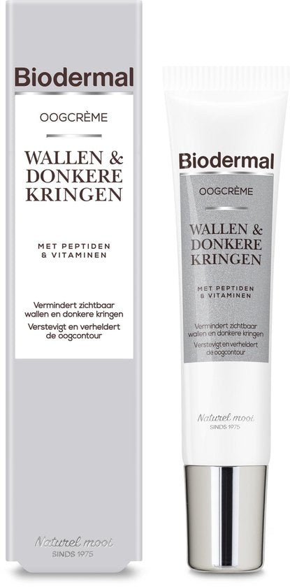 Biodermale Augencreme gegen Tränensäcke und Augenringe – Reduziert sichtbar Tränensäcke, Augenringe, Falten und feine Linien