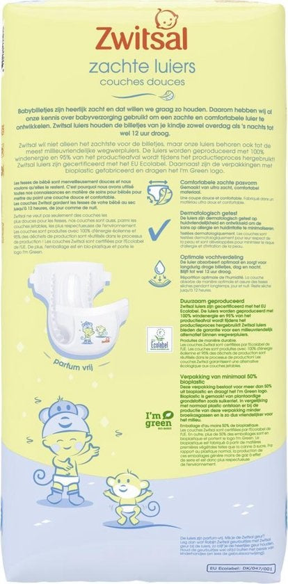 Zwitsal Soft Diapers Size 5 (Junior) - 3 x 54 pieces - Value Pack