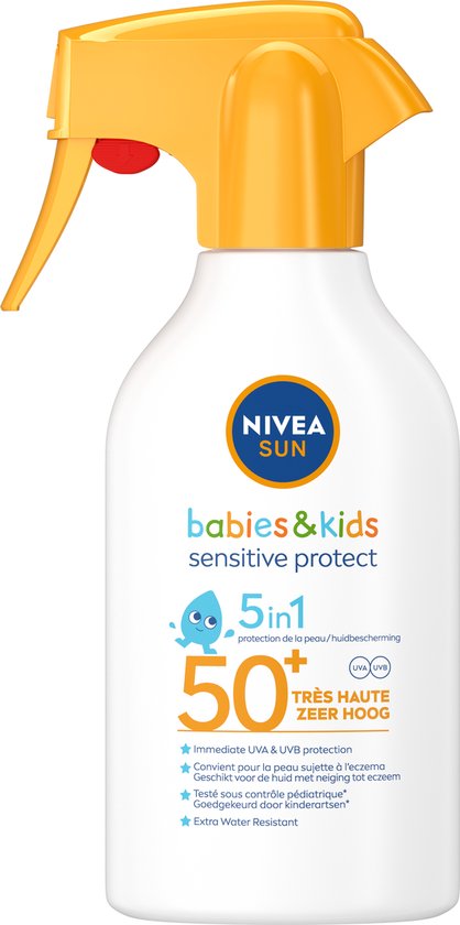 NIVEA SUN Kids & Babies Sensitive Protect Zonnespray SPF 50+  - Parfumvrij - 250ml - SPRAYER KAPOT
