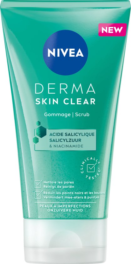 NIVEA DERMA Skin Clear Cleansing Gel – Reinigungsgel – Für unreine Haut – Mit Salicylsäure (AHA) und Niacinamid – 150 ml