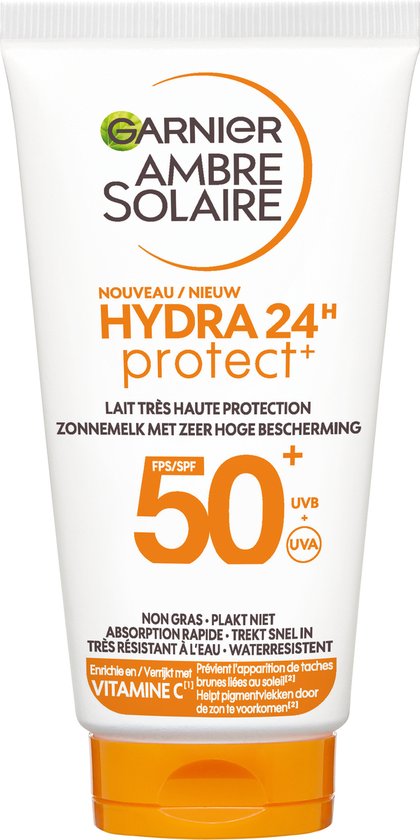 Garnier Ambre Solaire Hydra 24H Protect Lotion Zonnebrandcrème SPF 50+ 50ml - Reisformaat