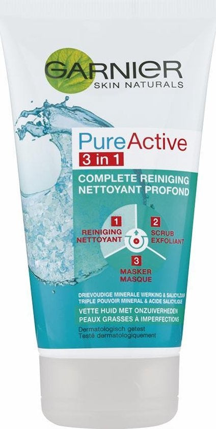 Garnier PureActive 3in1 Reinigungsgel – 150 ml – Unreine Haut