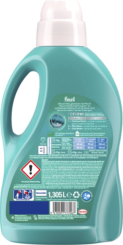 Fleuril Renew Black - Liquid Detergent - Value Pack - 70 Washes