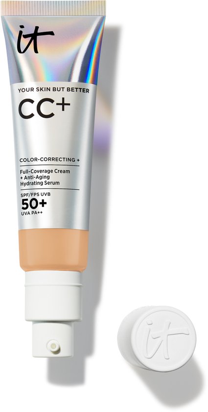 IT Cosmetics Your Skin But Better CC+ Cream SPF50 Foundation - Anti-Aging & Hydraterend - Natuurlijke finish - Medium Tan - 32ml - Beschadigde Verpakking