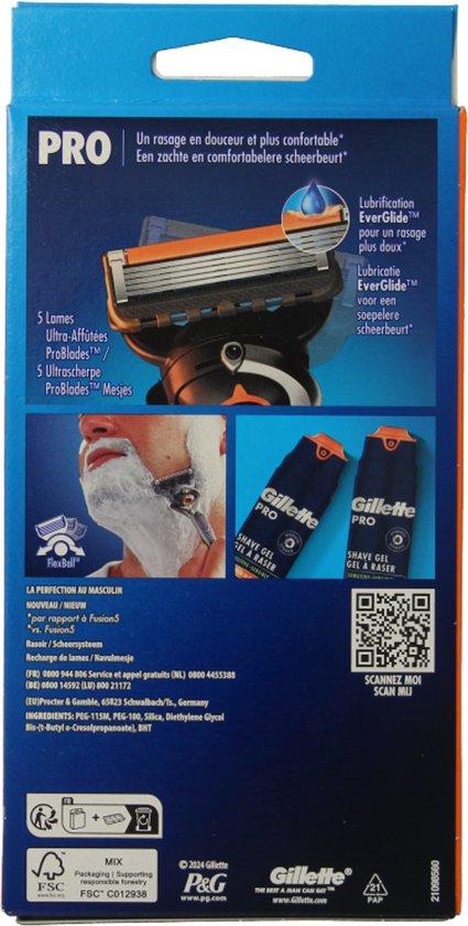 Gillette Proglide Herrenrasierer – 1 Griff + 2 Klingen – Beschädigte Verpackung