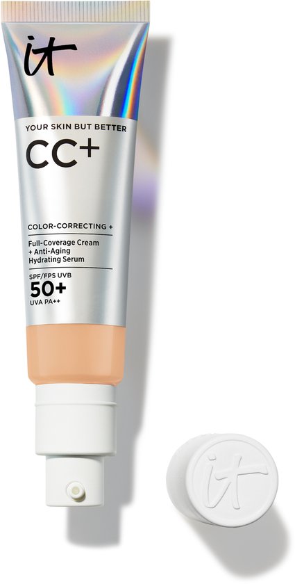 IT Cosmetics Your Skin But Better CC+ Cream SPF50 Foundation - Anti-Aging & Hydraterend - Natuurlijke finish - Medium - 32ml - Beschadigde Verpakking