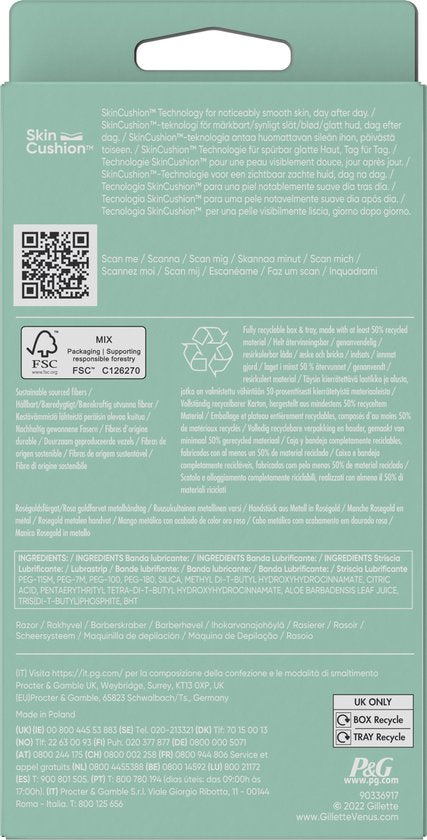 Gillette Venus Deluxe Smooth Sensitive - 1 Razor for Women - Rose Gold - 1 Razor Blade - Damaged packaging