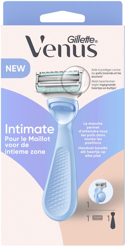 Gillette Venus Intimate voor de intieme zone Scheersysteem - 1 Handvat + 1 Scheermesjes